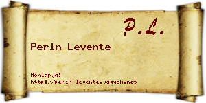 Perin Levente névjegykártya